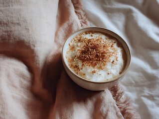 Healthy Breakfast Bowl and Coffee Fresh Morning Flatlay