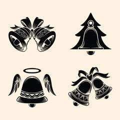 Christmas Bells silhouette design vector illustration
