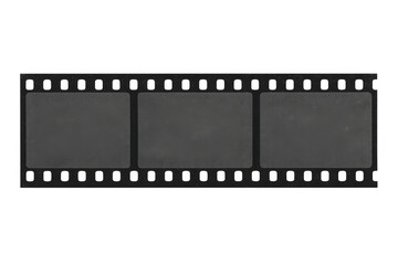 Fototapeta premium Cinematic movie film strip with blank frames on transparent background representing vintage camera negatives