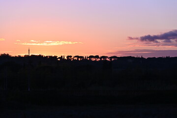 sunset over the mountains