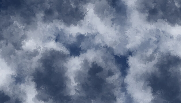 Stormy sky texture with heavy grey and white clouds.