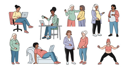 Diverse Representation Empowering Pregnant Women in Everyday Life - Illustration