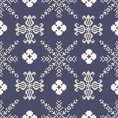 Floral pattern in geometric shapes, seamless, designed for backgrounds, decoration, wallpaper, fabric, clothing.
