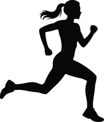 Running Woman Silhouette – Female Runner Vector Illustration