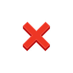 Obraz premium Three dimensional red cross symbol with isometric perspective