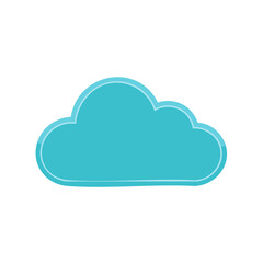 Simple cartoon cloud shape with blue outline and white fill