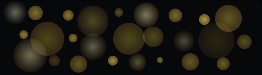 Abstract Composition: An elegant array of golden orbs dance gracefully against a dark canvas, creating a mesmerizing display of light and shadow