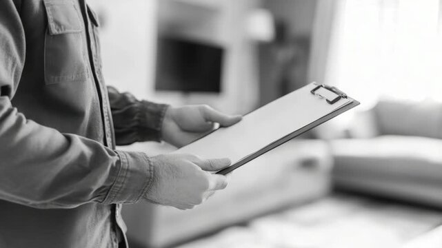 Video A person holding a clipboard, great for office or business use