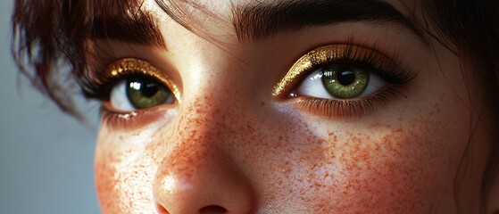 Detailed View of Freckled Woman's Face