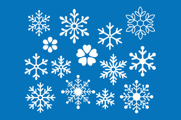 Winter Snowflake Vector Icons Collection