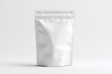 White Doypack Pouch with Ziplock Closure on white Background - Mockup Template