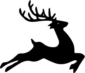 silhouette of a deer christmas