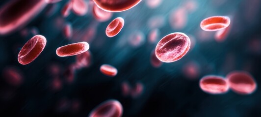 The Red Blood Cells Flowing Through a Microscopic Fluid Environment