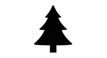 Obraz premium Simple black silhouette of a christmas tree
