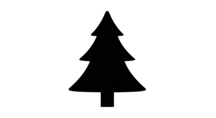 Simple black silhouette of a christmas tree