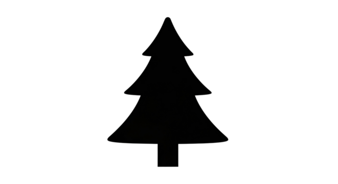 Simple black silhouette of a christmas tree