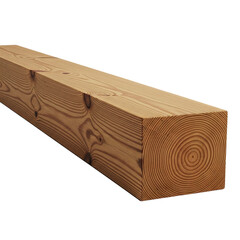 Natural Wood Beam with Visible Grain Patterns isolated on a transparent background
