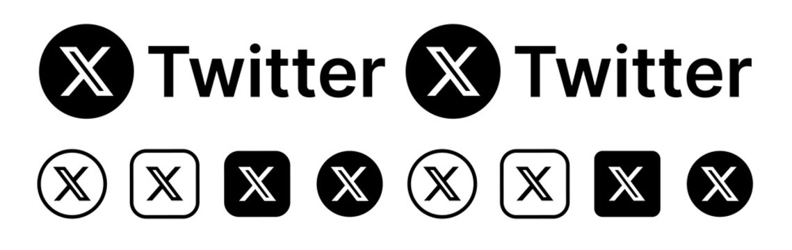 X button icon. Social network. Black square design. X cancel symbol.