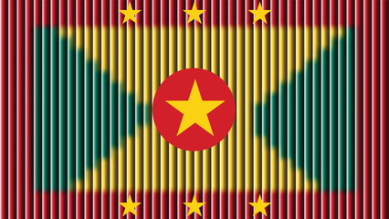 The national flag of grenada features stars and vertical stripes