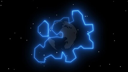 Abstract neon USA map, of United States of America showing different states. Animated usa contiguous lower u.s. state neon map on an isolated technical background. 4k video - Powered by Adobe