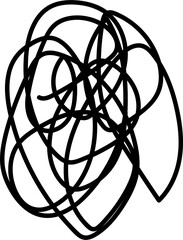 Scribble Line Illustration on Transparent Background