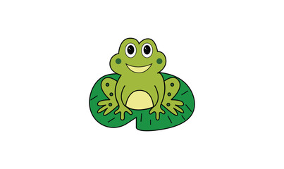 Cartoon frog vector illustration.