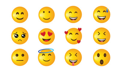 Fototapeta premium Emoji Smile Icons set.