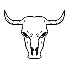 wild bull skeleton silhouette design.