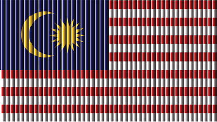 The national flag of malaysia with red and white stripes and a blue canton