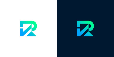 Modern Gradient IR Logo Abstract Design with Overlapping Shapes for Technology or Finance Branding