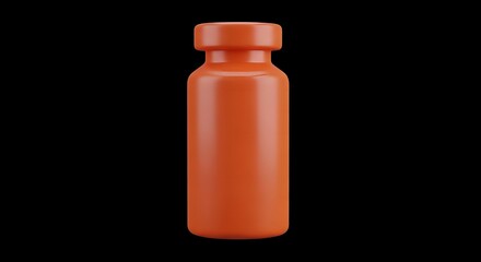 Orange medical vaccine vial for healthcare treatment illustration