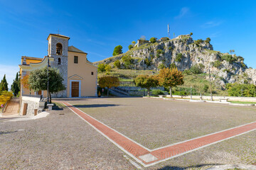 A small church in Rocca d'Arce, a medieval town in the province of Frosinone, Italy.