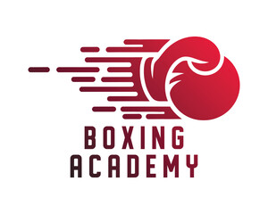 Boxing Academy Logo with Speed Glove Illustration