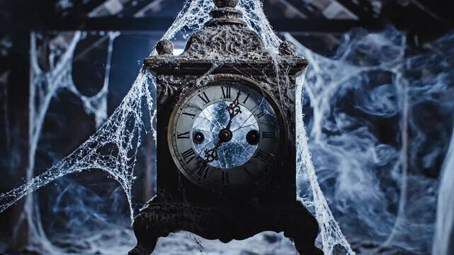 Cobwebbed clock