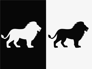 Dual Lion Silhouette Contrast Composition