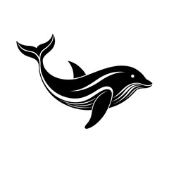 elegant single line illustration of a swimming wha.svg