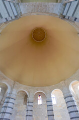 interior of the dome of the baptistry at pisa tuscany italy