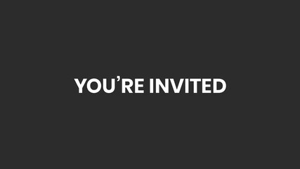You're Invited Swirly Lines Text Animation 4K – Engaging CTA for Invitations, Events, Webinars, Parties, or Social Gatherings