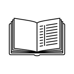 Open book with text isolated on, symbolizing knowledge, learning, and information access