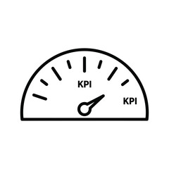 Kpi speedometer isolated on, representing key performance indicator and business metric