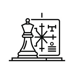 Strategic planning line icon business strategy, management, marketing, analysis, vision concept isolated on