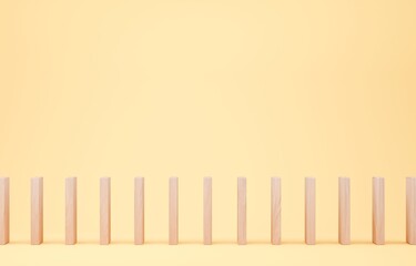 3D素材_木製ドミノ_オレンジ