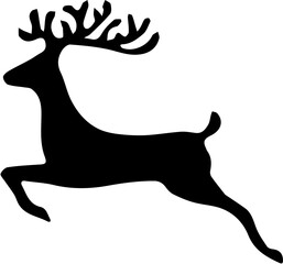 Icon deer silhouette black and white