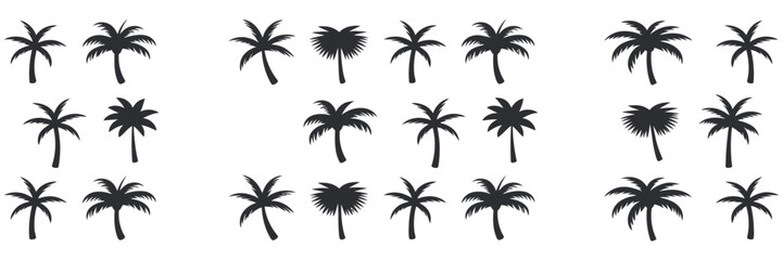 Tropical Palm Trees Silhouette Collection. Various Styles and Sizes for Design Inspiration