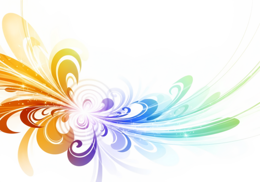 Colorful swirls design with radiant light effects