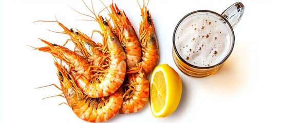 Exquisite Boiled River Shrimps with Zesty Lemon