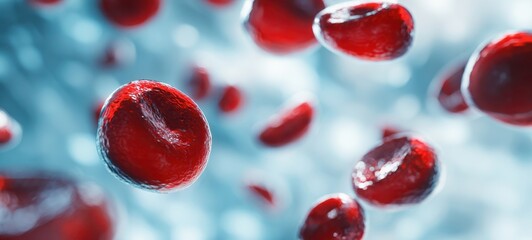 The Red Blood Cells Flowing Through a Dynamic Microscopic Medical Science Illustration of Circulation