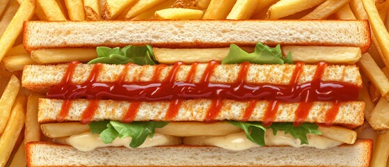 Gourmet Club Sandwich with Crispy Fries