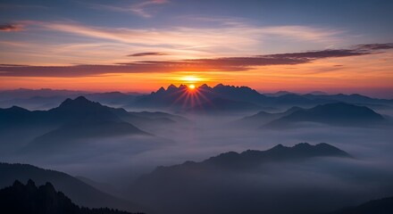 sunrise over mountains