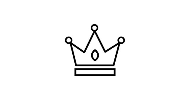 Crown Icon Animation &ndash; Royal Symbol Motion Graphic 4K Video